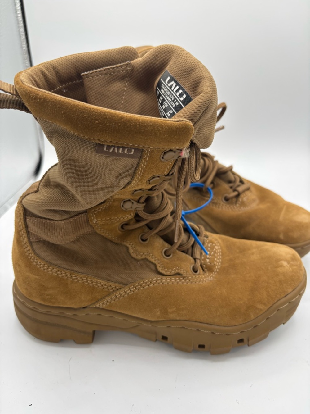 Lalo Women's Tan Suede Rugged Lace-Up Boots